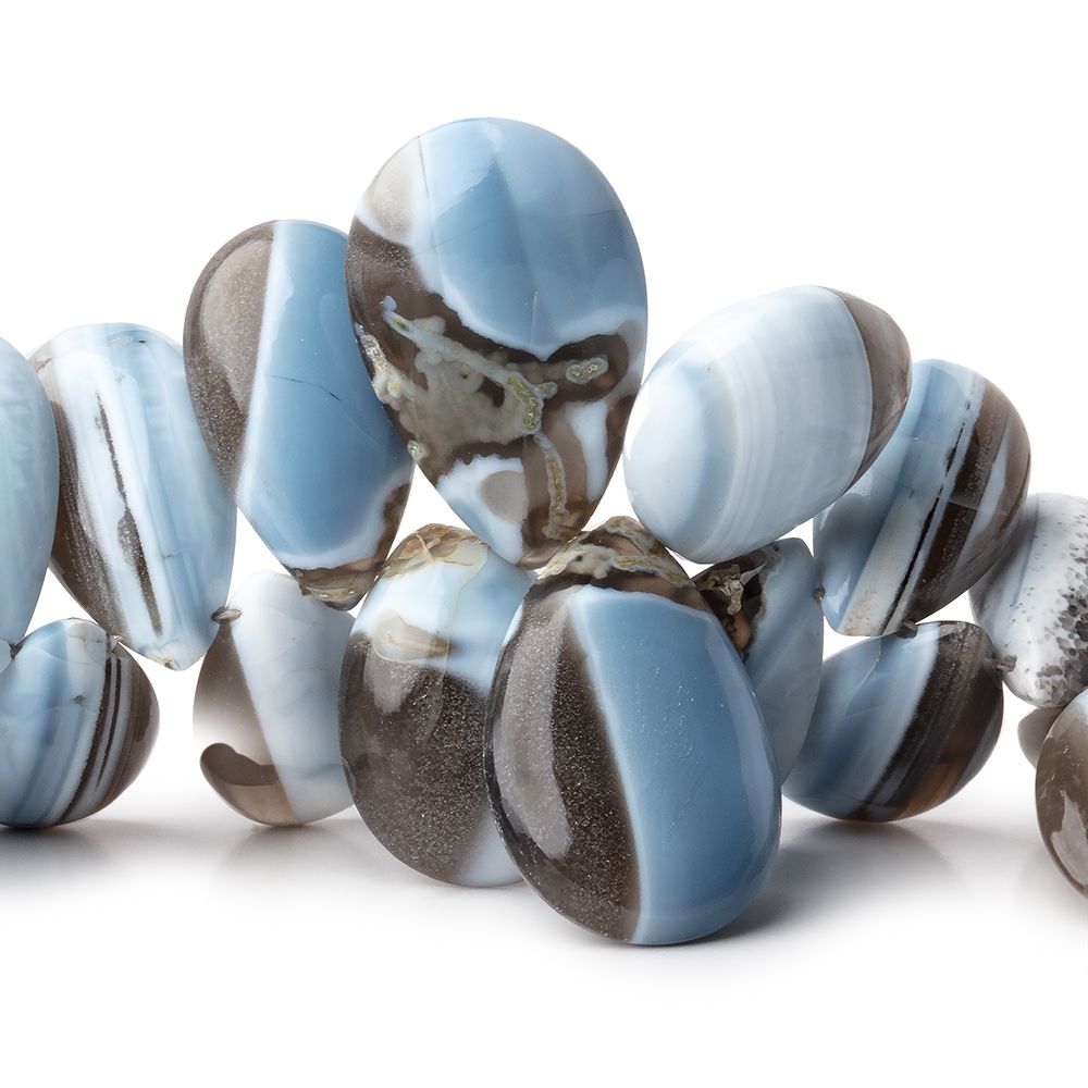 10x6-24x16mm Banded Owyhee Opal Plain Pear Beads 6.5 inch 34 pieces AA (ONLINE ORDER ONLY)