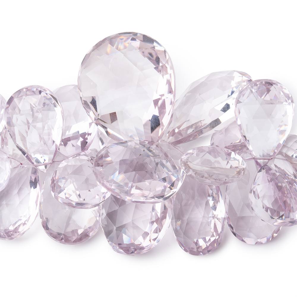 10x6-28x23mm Pink Amethyst faceted pear beads 7 inch 38 pieces AAA (ONLINE ORDER ONLY)