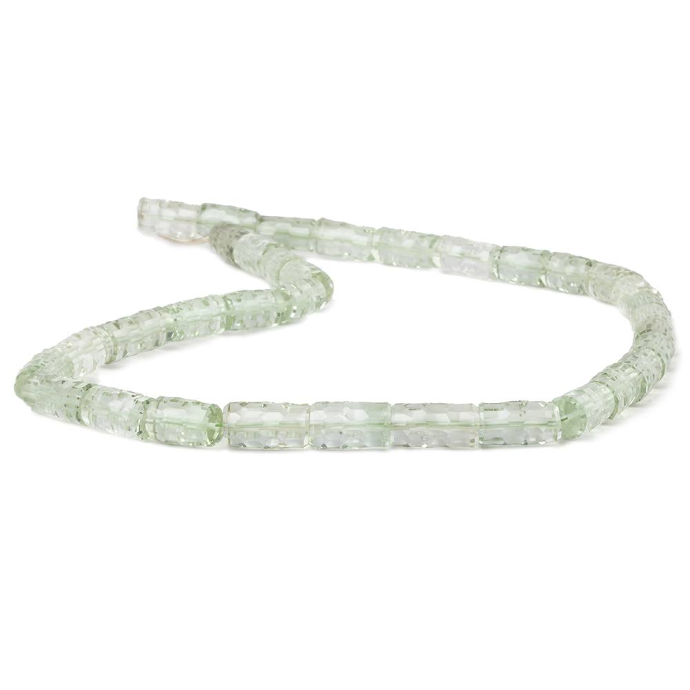 10x6.5-14x6.5mm Prasiolite concave faceted tubes 16 inch 35 beads AAA (ONLINE ORDER ONLY)