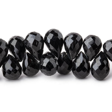 10x7-11x7mm Black Tourmaline Faceted Tear Drop Beads 7 inch 48 pieces (ONLINE ORDER ONLY)