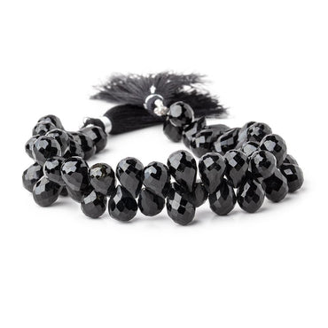 10x7-11x7mm Black Tourmaline Faceted Tear Drop Beads 7 inch 48 pieces (ONLINE ORDER ONLY)