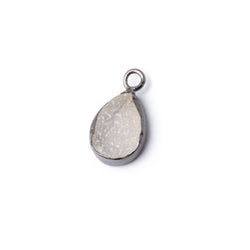 10x7-11x8mm Black Gold Bezel White Drusy Pear Focal Pendant 1 piece (ONLINE ORDER ONLY)