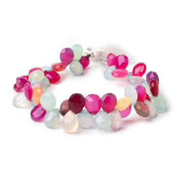 10x7-11x9mm Multi Color Chalcedony Faceted Pears 8 inch 52 Beads (ONLINE ORDER ONLY)