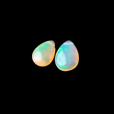 10x7-12x8mm Ethiopian Opal Plain Pear Set of 2 Focal Beads AA (ONLINE ORDER ONLY)