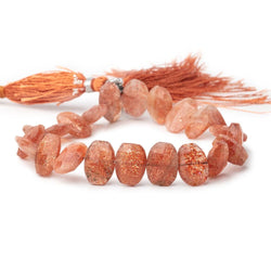 10x7-12x8mm Sunstone Faceted Cushion Beads 7.5 inch 19 pieces (ONLINE ORDER ONLY)