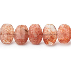 10x7-12x8mm Sunstone Faceted Cushion Beads 7.5 inch 19 pieces (ONLINE ORDER ONLY)