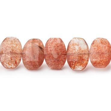 10x7-12x8mm Sunstone Faceted Cushion Beads 7.5 inch 19 pieces (ONLINE ORDER ONLY)