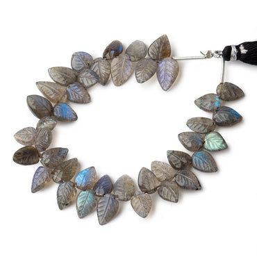 10x7-13x7mm Labradorite hand carved leaf beads 6.5 inch 40 pieces AAA (ONLINE ORDER ONLY)