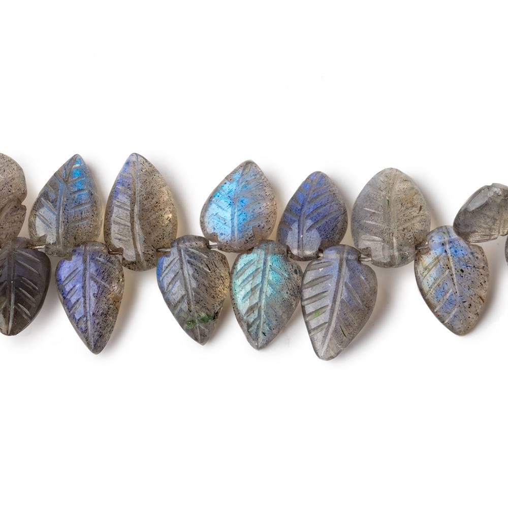 10x7-13x7mm Labradorite hand carved leaf beads 6.5 inch 40 pieces AAA (ONLINE ORDER ONLY)