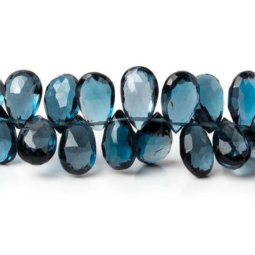 10x7-13x7mm London Blue Topaz faceted pear beads 8 inch 55 pieces AAA (ONLINE ORDER ONLY)