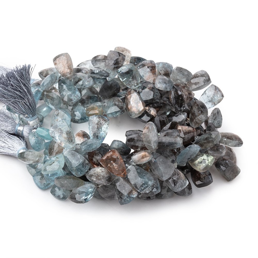 10x7-13x8mm Copper Moss Aquamarine Top Drilled Faceted Points 7 inch 56 Beads AAA (ONLINE ORDER ONLY)