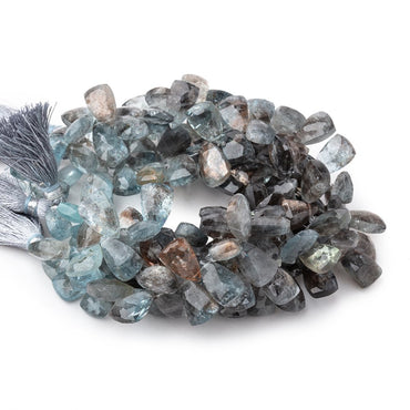 10x7-13x8mm Copper Moss Aquamarine Top Drilled Faceted Points 7 inch 56 Beads AAA (ONLINE ORDER ONLY)