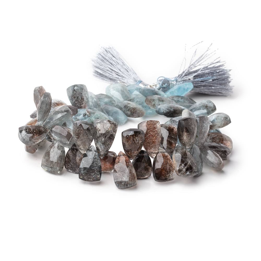 10x7-13x8mm Copper Moss Aquamarine Top Drilled Faceted Points 7 inch 56 Beads AAA (ONLINE ORDER ONLY)