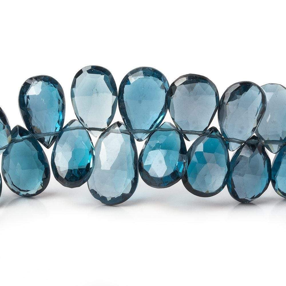 10x7-13x8mm London Blue Topaz faceted pear beads 8 inch 52 pieces AAA (ONLINE ORDER ONLY)