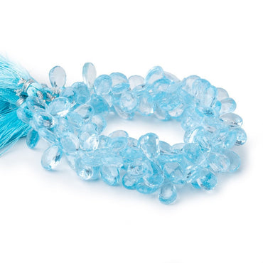 10x7-13x8mm Sky Blue Topaz Faceted Pear Beads 8 inch 48 pieces AAA (ONLINE ORDER ONLY)