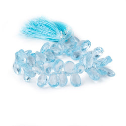 10x7-13x8mm Sky Blue Topaz Faceted Pear Beads 8 inch 48 pieces AAA (ONLINE ORDER ONLY)