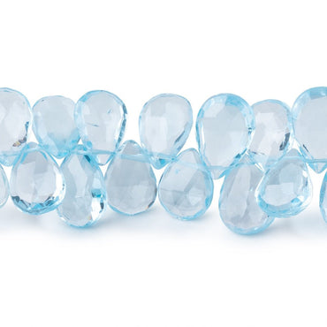 10x7-13x8mm Sky Blue Topaz Faceted Pear Beads 8 inch 48 pieces AAA (ONLINE ORDER ONLY)