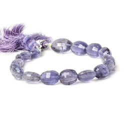 10x7-14.5x11mm Iolite Checkerboard Faceted Oval Beads 8 inch 17 pieces A (ONLINE ORDER ONLY)