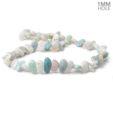 10x7-14x7mm Multi Beryl side drilled elongated plain nuggets 16 inch 55 large hole beads AA (ONLINE ORDER ONLY)