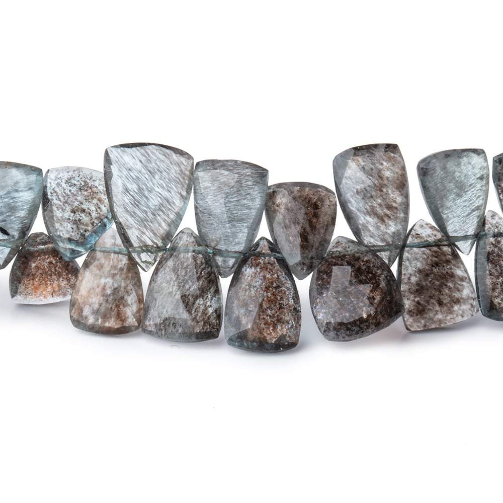 10x7-14x8mm Moss Aquamarine Top Drilled Faceted Points 6.5 inch 48 Beads (ONLINE ORDER ONLY)