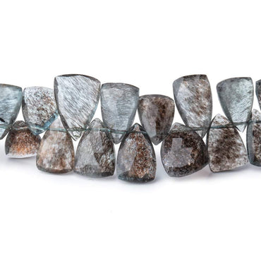 10x7-14x8mm Moss Aquamarine Top Drilled Faceted Points 6.5 inch 48 Beads (ONLINE ORDER ONLY)