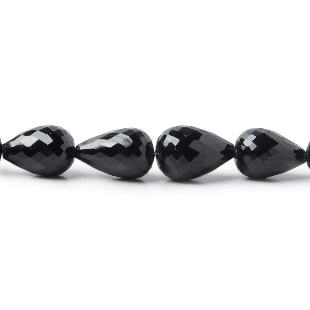 10x7-14x9mm Black Spinel Straight Drilled Faceted Tear Drop beads 16 inch 35 beads (ONLINE ORDER ONLY)