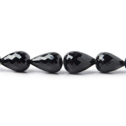 10x7-14x9mm Black Spinel Straight Drilled Faceted Tear Drop beads 16 inch 35 beads (ONLINE ORDER ONLY)
