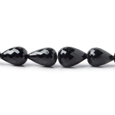 10x7-14x9mm Black Spinel Straight Drilled Faceted Tear Drop beads 16 inch 35 beads (ONLINE ORDER ONLY)