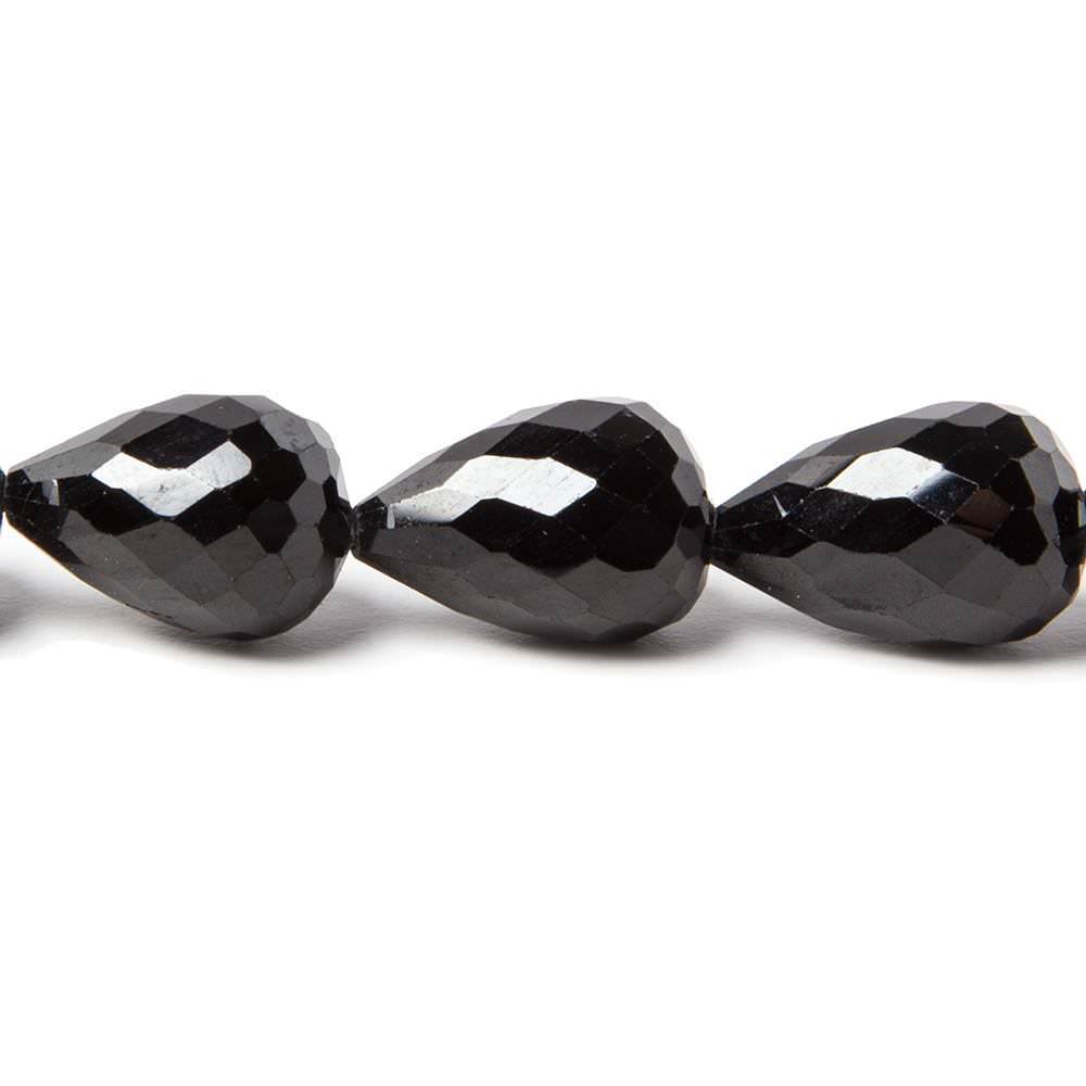 10x7-14x9mm Black Spinel Straight Drilled Faceted Tear Drop beads 16 inch 35 beads (ONLINE ORDER ONLY)