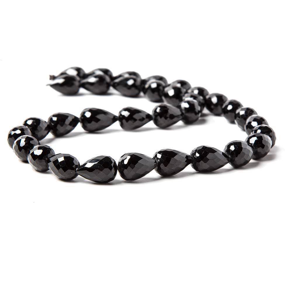 10x7-14x9mm Black Spinel Straight Drilled Faceted Tear Drop beads 16 inch 35 beads (ONLINE ORDER ONLY)