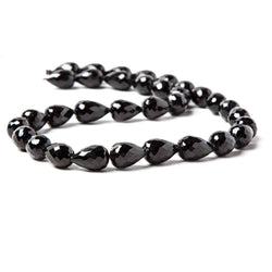 10x7-14x9mm Black Spinel Straight Drilled Faceted Tear Drop beads 16 inch 35 beads (ONLINE ORDER ONLY)