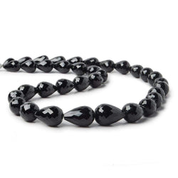 10x7-14x9mm Black Spinel Straight Drilled Faceted Tear Drop beads 16 inch 35 beads (ONLINE ORDER ONLY)