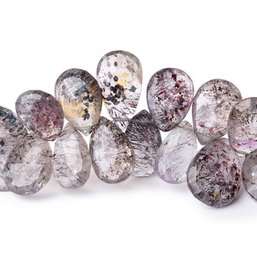 10x7-15x10mm Lepidocrocite Faceted Pear Beads 8 inch 53 pieces (ONLINE ORDER ONLY)