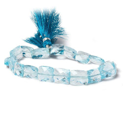 10x7-15x9mm Sky Blue Topaz faceted rectangle beads 7.5 inch 18 pieces (ONLINE ORDER ONLY)