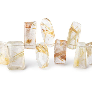 10x7-16x9mm Rutilated Quartz Faceted Fancy Shape Beads 7.5 inch 34 pieces AA (ONLINE ORDER ONLY)