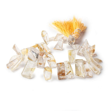 10x7-16x9mm Rutilated Quartz Faceted Fancy Shape Beads 7.5 inch 34 pieces AA (ONLINE ORDER ONLY)