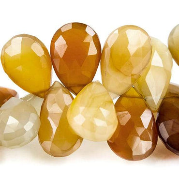 10x7-20x12mm Latte and Cream Chalcedony Pear Briolette 8.25 inch 50 pcs (ONLINE ORDER ONLY)