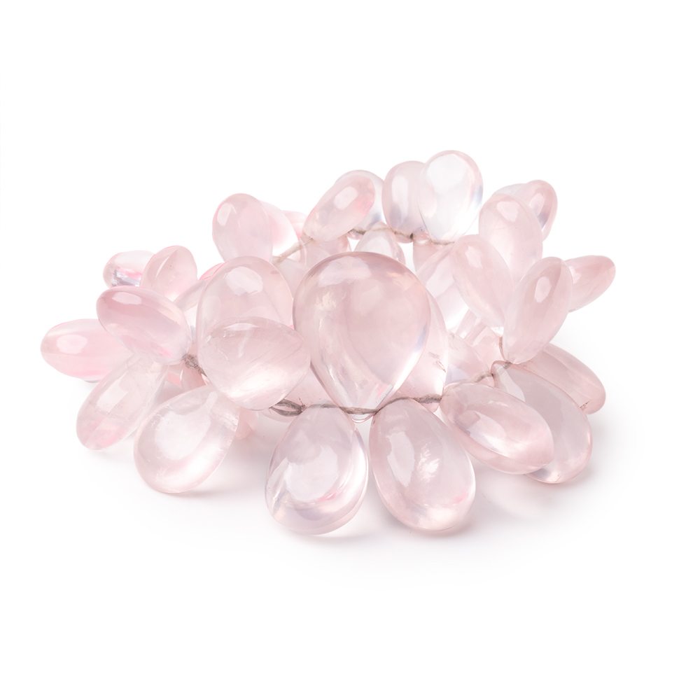 10x7-20x16mm Rose Quartz Plain Pear 6 inch 46 Beads AA (ONLINE ORDER ONLY)