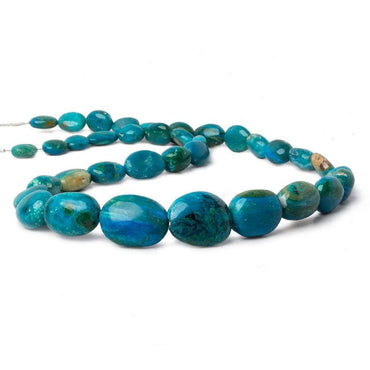10x7-21x16mm Peruvian Blue Opal with Matrix plain oval nugget beads 19 inch 36 pcs A (ONLINE ORDER ONLY)