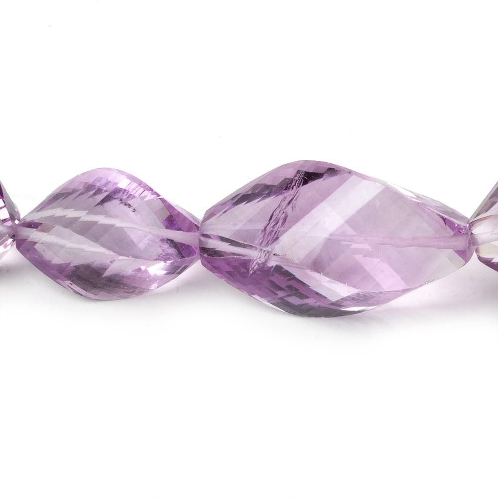 10x7-35x17mm Pink Amethyst straight drilled twist beads 15.5 inch 20 pieces AA (ONLINE ORDER ONLY)