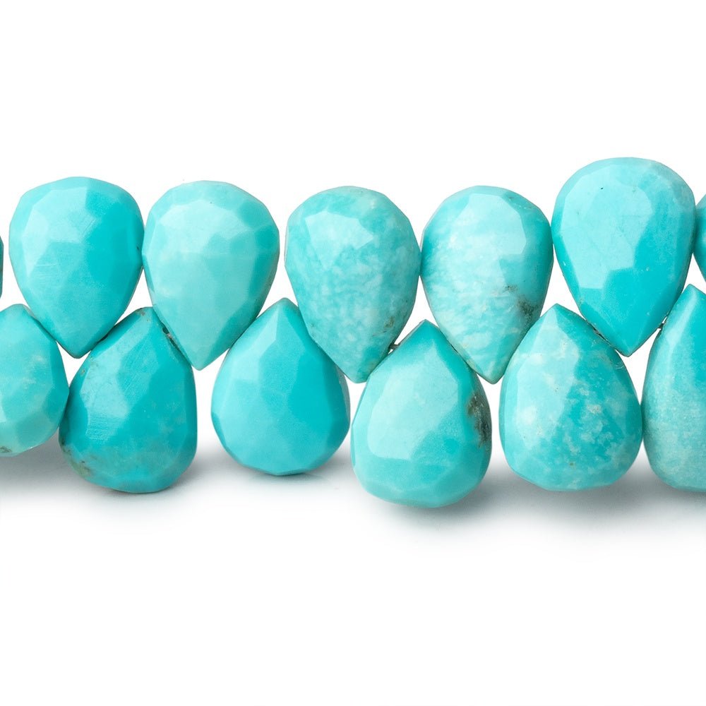 10x7.5-12x8mm Sleeping Beauty Turquoise Faceted Pear Beads 7.75 inch 47 pieces (ONLINE ORDER ONLY)