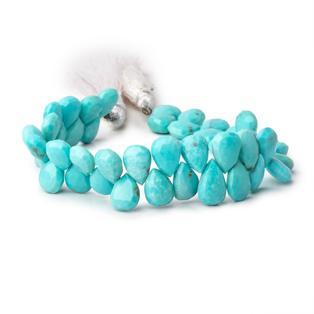 10x7.5-12x8mm Sleeping Beauty Turquoise Faceted Pear Beads 7.75 inch 47 pieces (ONLINE ORDER ONLY)