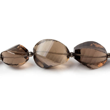 10x7.5-16x11mm Smoky Quartz Barrel Faceted Twist beads 6.5 inches 12 pieces AA (ONLINE ORDER ONLY)