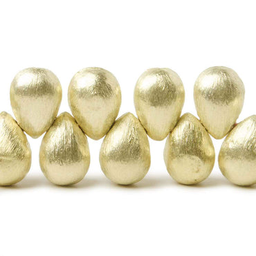 10x7mm 14kt Gold plated Copper Brushed Tear Drop Beads 8 inch 46 pieces (ONLINE ORDER ONLY)