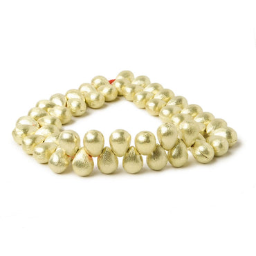10x7mm 14kt Gold plated Copper Brushed Tear Drop Beads 8 inch 46 pieces (ONLINE ORDER ONLY)