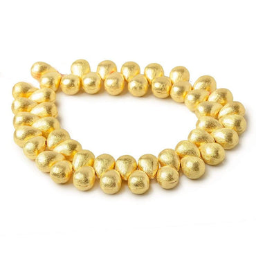 10x7mm 22kt Gold plated Copper Brushed Tear Drop Beads 8 inch 46 pieces (ONLINE ORDER ONLY)