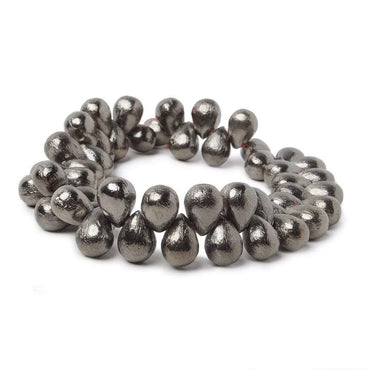 10x7mm Black Gold plated Copper Brushed Tear Drop Beads 8 inch 46 pieces (ONLINE ORDER ONLY)