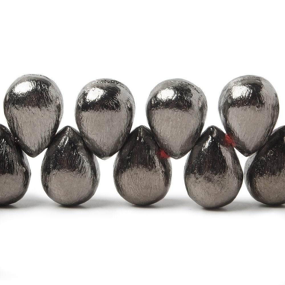 10x7mm Black Gold plated Copper Brushed Tear Drop Beads 8 inch 46 pieces (ONLINE ORDER ONLY)