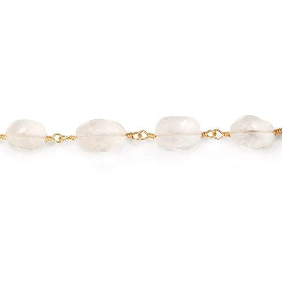 10x7mm Citrine faceted oval Gold plated Chain by the foot 21 pieces (ONLINE ORDER ONLY)