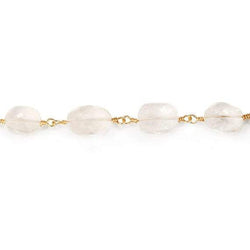 10x7mm Citrine faceted oval Gold plated Chain by the foot 21 pieces (ONLINE ORDER ONLY)